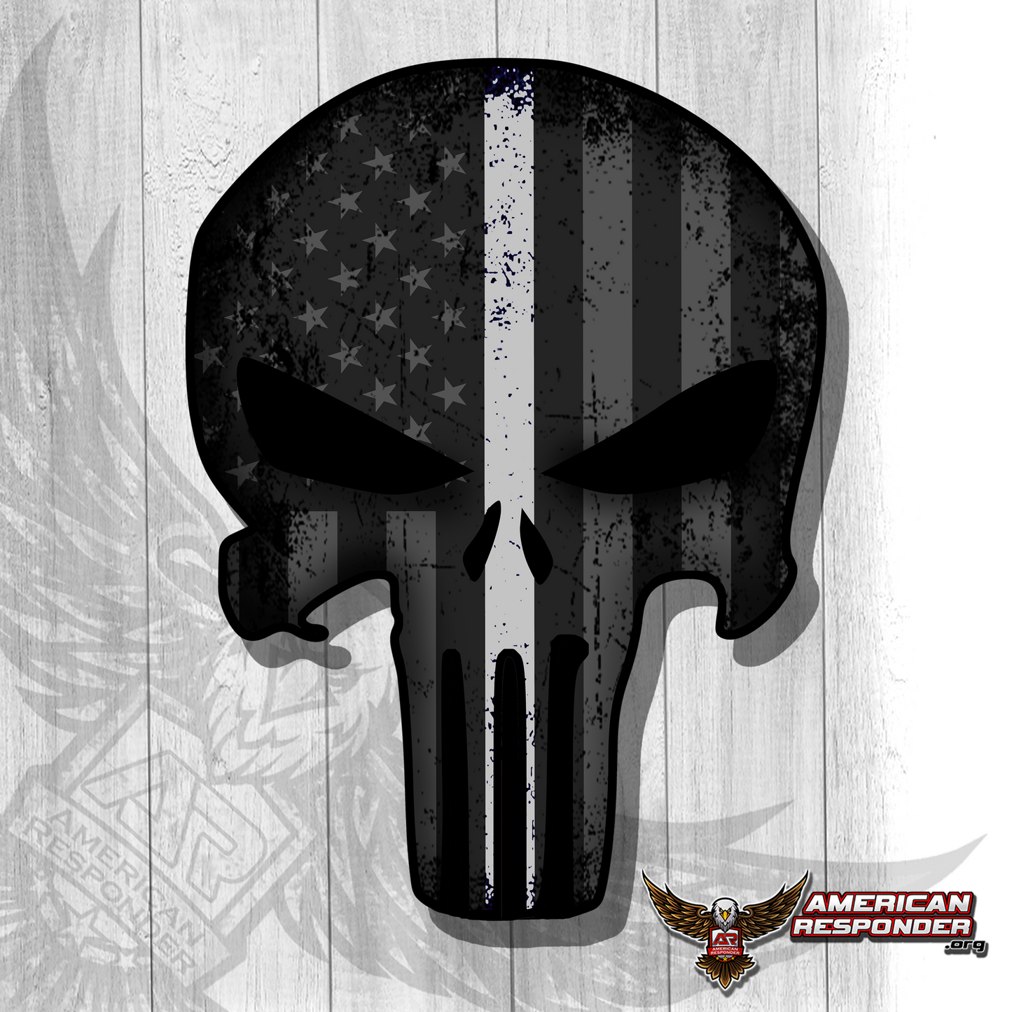 Punisher Thin White Line Decals - American Responder Designs