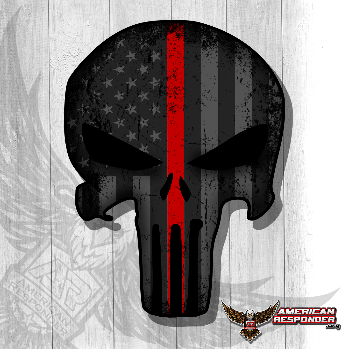 Punisher Thin Red Line Decals - American Responder Designs