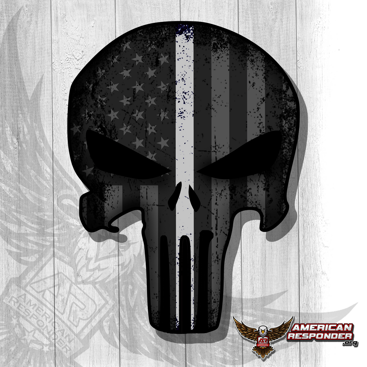 Punisher Thin White Line Decals - American Responder Designs