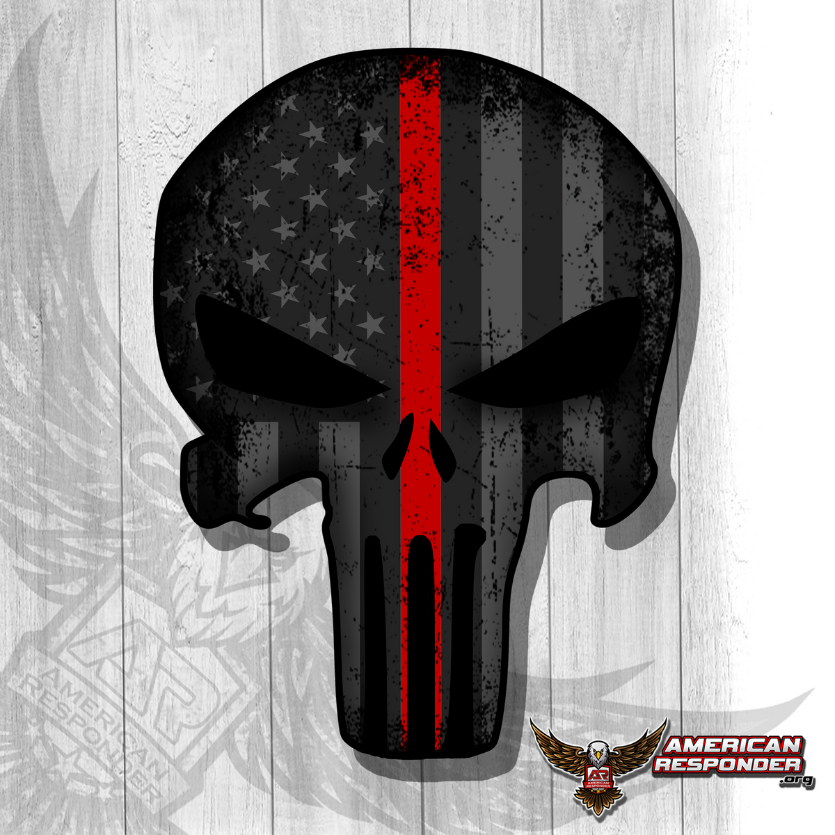 Punisher Thin Red Line Decals - American Responder Designs