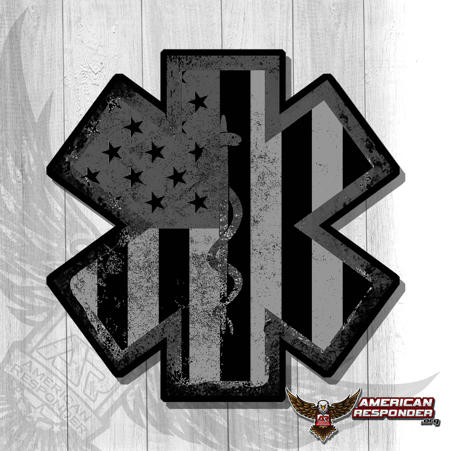 American Subdued Grunge EMS Decal - American Responder