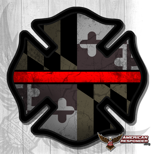 Maryland Subdued Firefighter Decals - American Responder Designs