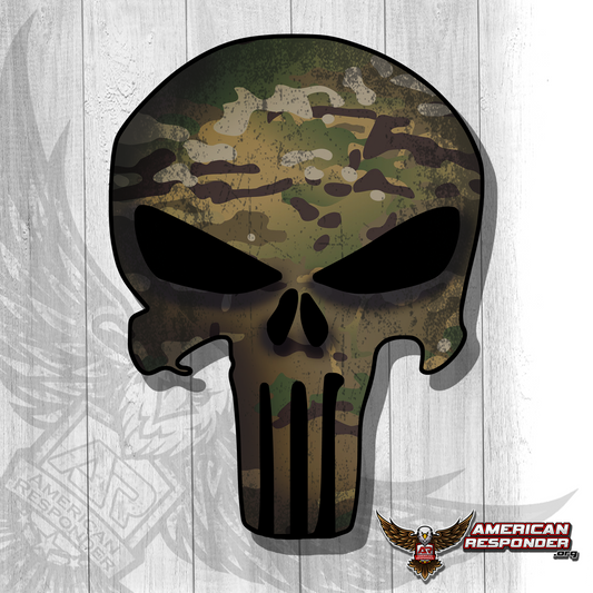 Military Punisher Decal - American Responder Designs