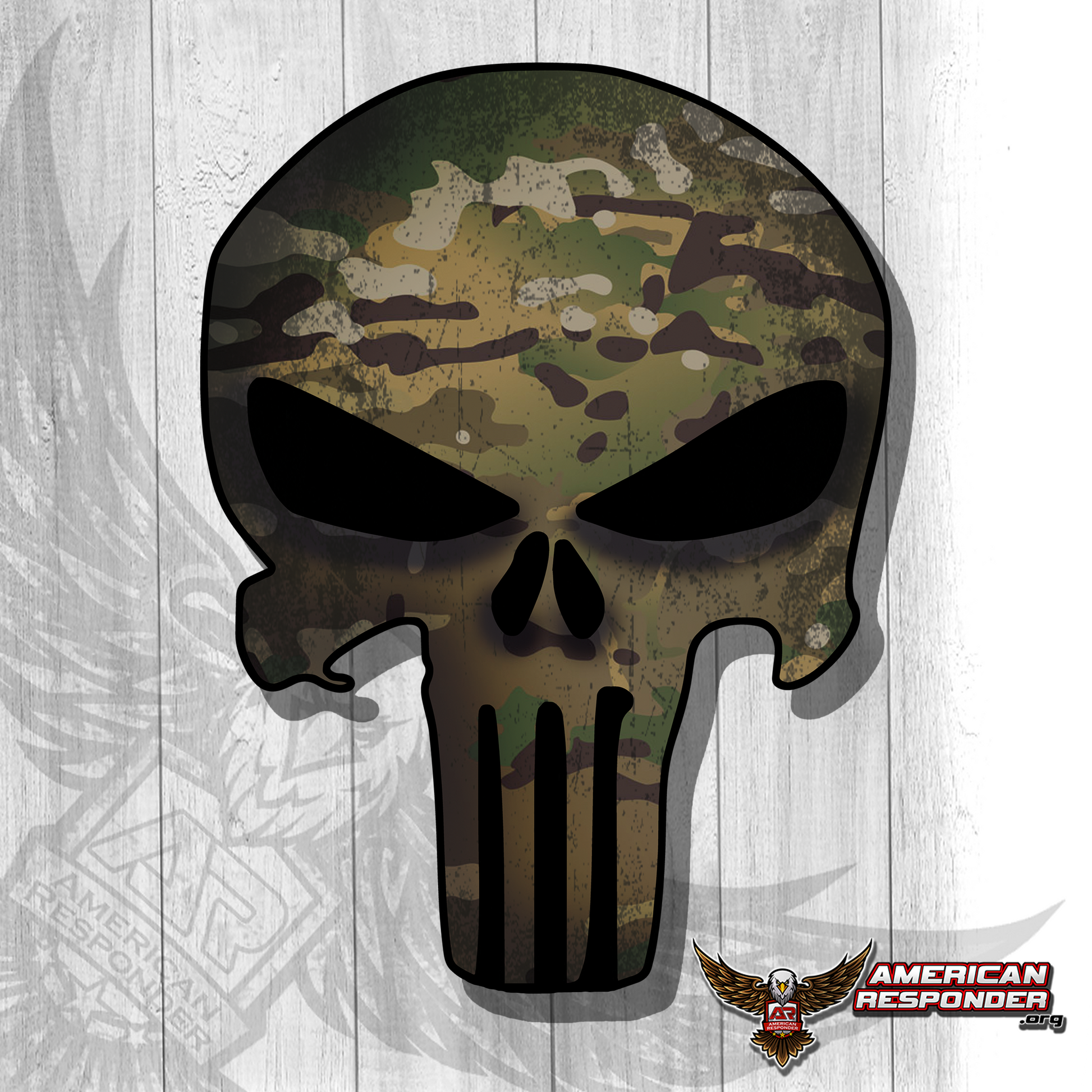 Military Punisher Decal - American Responder Designs