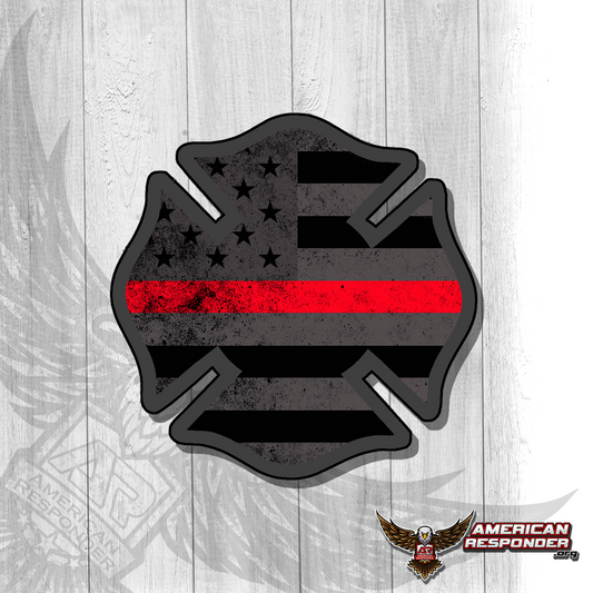 American Subdued Thin Red Line Reflective Helmet Decals - American Responder Designs