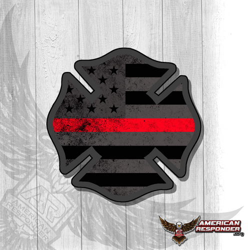 American Subdued Thin Red Line Reflective Helmet Decals - American Responder Designs