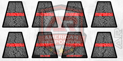 343 Remembrance Helmet Tetrahedrons - American Responder Designs